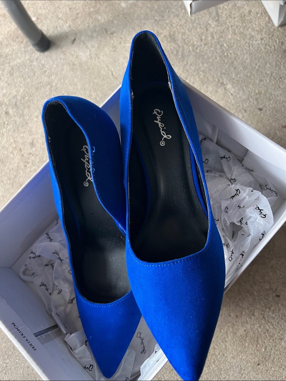 Qupid Bold Cobalt Pointed-Toe Pumps